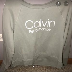 Calvin Klein Green long sleeve crop